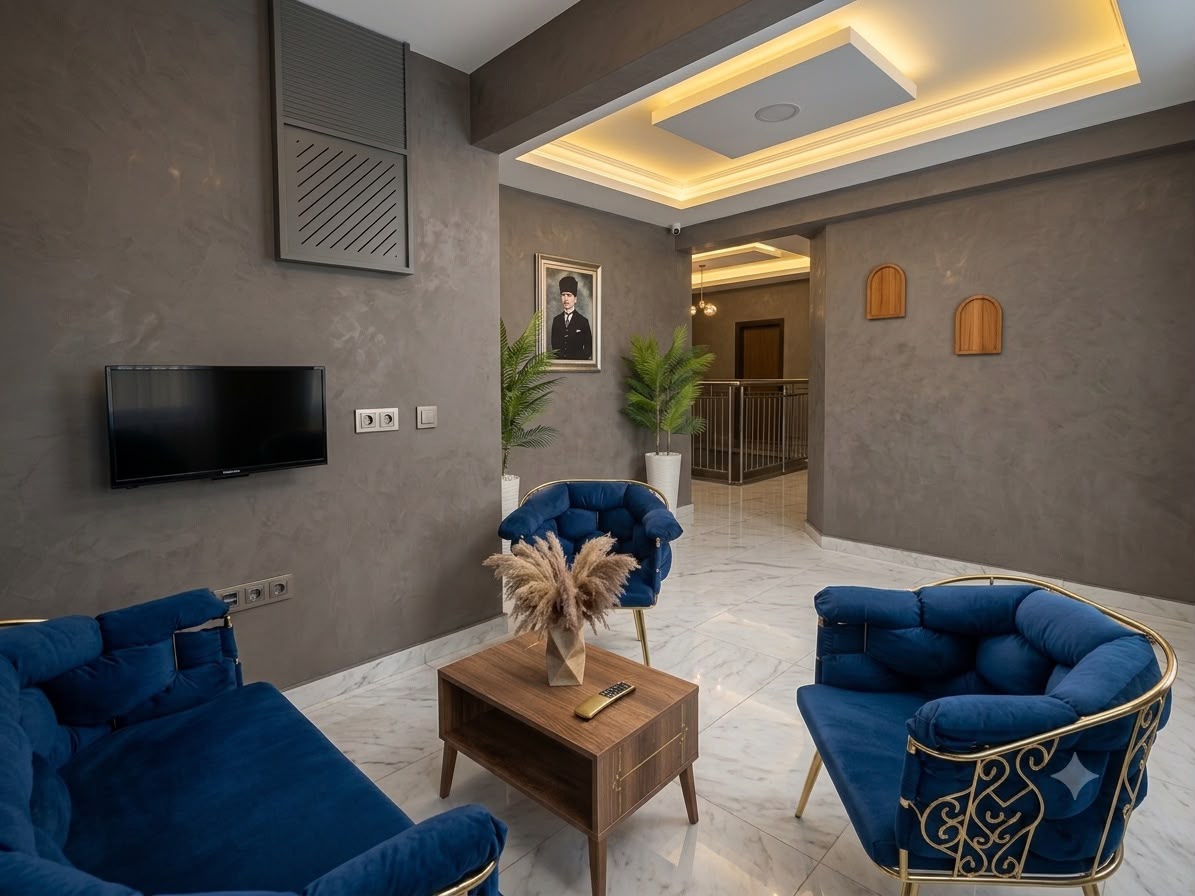 Kampüs Apart Otel lobi ve oturma alanı